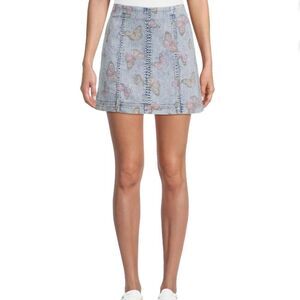 NWT No Boubdaries Seamed Denim Mini Skirt. Blue XXXL